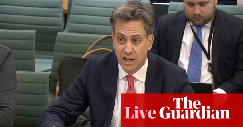 UK politics: Miliband tells MPs UK needs to ‘speed up, not slow down’ in net zero drive – as it happened | Politics